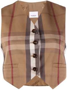 Burberry укороченный жилет в клетку
