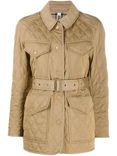 Burberry стеганая куртка с поясом