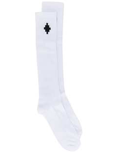 Marcelo Burlon County of Milan CROSS SIDEWAY LONG SOCKS WHITE BLACK