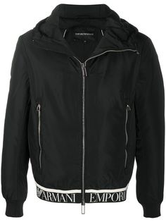 Emporio Armani куртка с капюшоном и логотипом