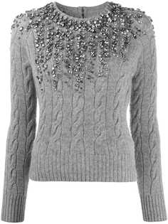 Ermanno Scervino джемпер фактурной вязки с кристаллами