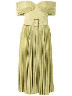 Elisabetta Franchi плиссированное платье с открытыми плечами