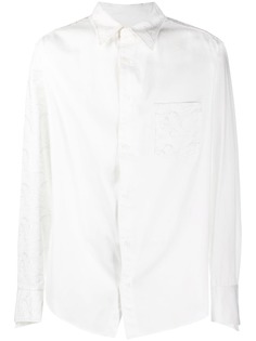 sulvam embroidered detail long-sleeved cotton shirt