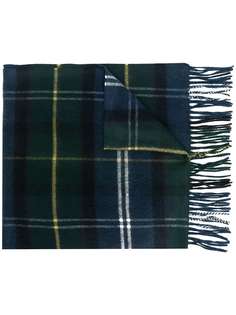 Barbour шарф Seaweed Tartan с бахромой