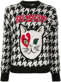 Love Moschino жаккардовый свитер Bowie Cat