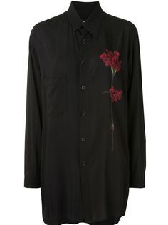 Yohji Yamamoto рубашка оверсайз с цветочным принтом