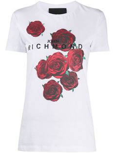 John Richmond rose logo print cotton T-shirt