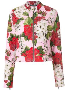 Dolce & Gabbana байкерская куртка с цветочным принтом