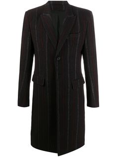 Ann Demeulemeester однобортное пальто в полоску