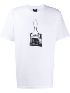 Stussy футболка с принтом и логотипом