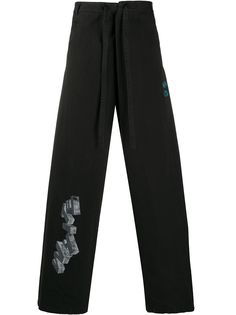 Off-White брюки прямого кроя с логотипом