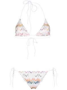 Missoni zigzag embroidered bikini set