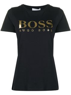 BOSS футболка с логотипом металлик