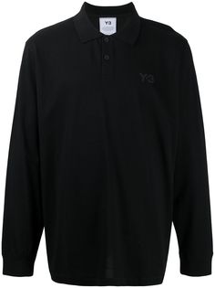 Y-3 рубашка поло с длинными рукавами