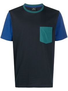 PS Paul Smith футболка в стиле колор-блок с круглым вырезом