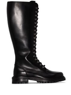 Aquazzura leather knee-high combat boots