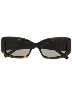 Saint Laurent солнцезащитные очки в прямоугольной оправе черепаховой расцветки