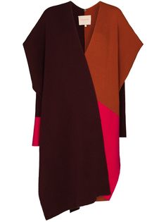 Roksanda colour-block asymmetric merino cape