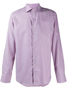 Canali tailored cotton long-sleeved shirt