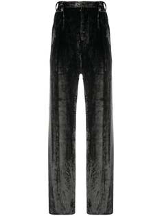 sulvam high-waisted velvet loose fit trousers