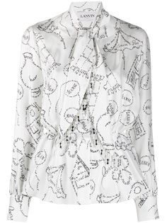 LANVIN блузка с вышивкой бисером