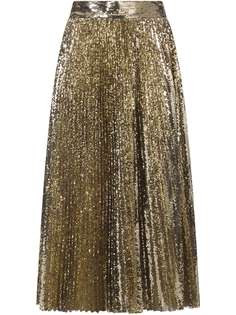 Dolce & Gabbana плиссированная юбка миди с пайетками