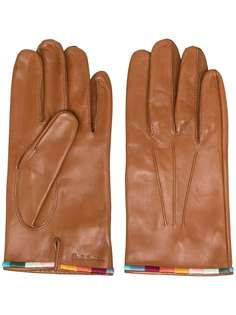 Paul Smith embroidered stripe-trim gloves