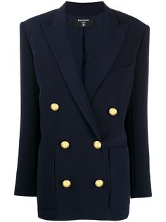 Balmain Buttoned crepe boyfriend-fit jacket