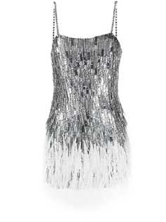 Amen embellished feather-trim dress Amen.