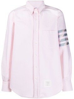 Thom Browne PINK OXFORD STRAIGHT FIT LONG SLEEVE TOP APPLIED 4-BAR SHIRT