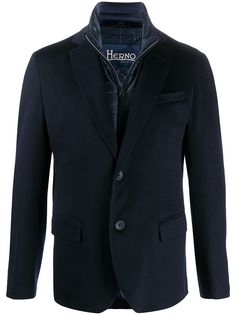 Herno padded-detail single-breasted blazer