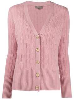 N.Peal V-neck cable knit cardigan
