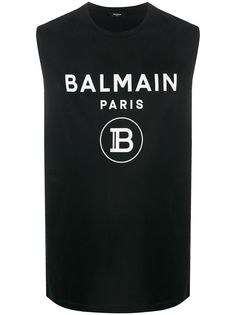 Balmain logo-print tank top