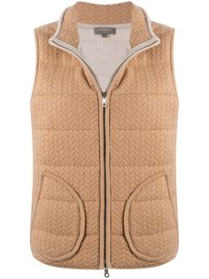 N.Peal cabler eversible padded cashmere gilet