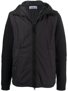 Stone Island removable sleeve hooded jacket
