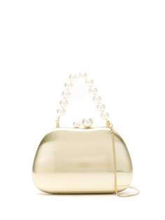 Isla metallic clutch bag with pearls