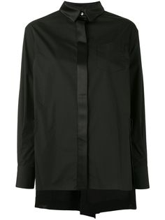 Sacai curved-hem long-sleeve shirt