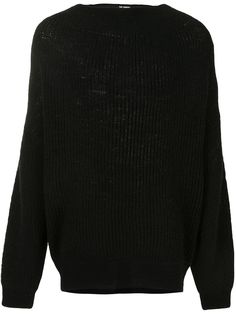 Raf Simons джемпер в рубчик с вырезом-лодочкой