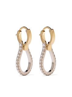 Hum серьги-подвески из белого и желтого золота с бриллиантами