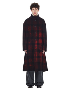 Клетчатое пальто с принтом Yohji Yamamoto