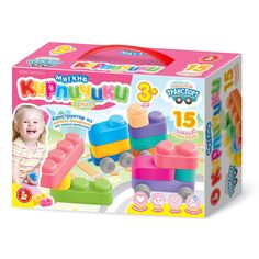 Конструктор Десятое Королевство Мягкие кирпичики plus. Веселый транспорт 15 деталей + колесики