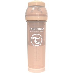 Бутылочка Twistshake Pastel для кормления антиколиковая, пластик, с 4 мес, 330 мл