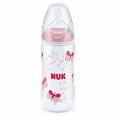 Бутылочка Nuk с соской из силикона с отверстием М размер 1, полипропилен, с 0 мес, 300 мл