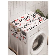 Ambesonne Органайзер на стиральную машину Я тебя люблю красный/черный/белый