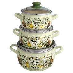 Набор кастрюль METROT Олива 193136 6 пр. бежевый