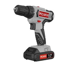 Аккумуляторная дрель-шуруповерт РЕСАНТА ДА-14-2ЛК 45 Н·м черный/серый