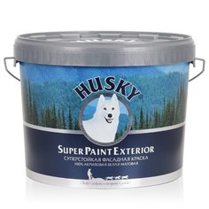 Краска акриловая HUSKY Super Paint Exterior фасадная влагостойкая огнезащитная матовая белый 10 л