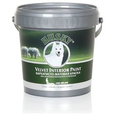 Краска акриловая HUSKY Velvet Interior Paint для стен и потолков влагостойкая моющаяся матовая белый 0.9 л
