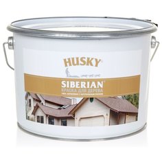 Краска акриловая HUSKY Siberian для дерева полуматовая белый 9 л