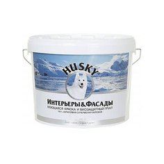 Краска акриловая HUSKY Интерьеры&Фасады моющаяся матовая белый 10 л